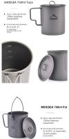 Widesea Taza De Camping De Titanio Para Acampar Y Picnic Utensilios De Cocina Al Aire Libre Equipamiento De Cocina Para Viajes Y Senderismo - details 9