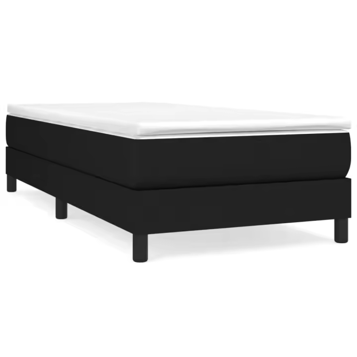 vidaXL Estructura de cama con somier tela negro 80x200 cm - 1