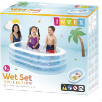Piscina Infantil Hinchable Ovalada Azul 163 x 107 x 46 cm – Bañera de Agua para Niños con Diseño Marino – Piscina Familiar Compacta para Jardín, Terraza o Patio – Fácil Inflado y Desinflado - details 2