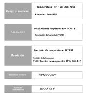Termómetro Y Higrómetro Digital Con Pantalla Táctil Y Magnete Estación Climática Para El Hogar Medidor De Temperatura Y Humedad - details 2