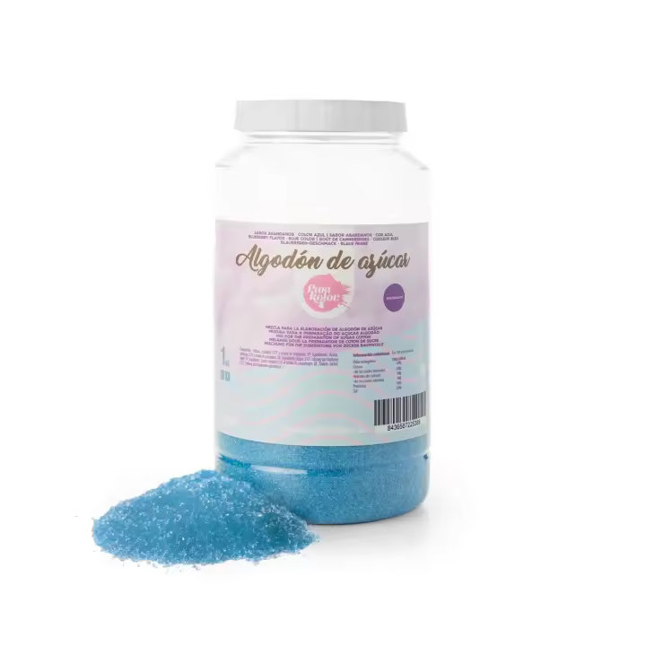 Preparado para Hacer Algodón de Azúcar Azul 1 Kg - Sabor Arándanos - 1