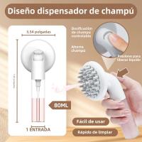 Cepillo De Baño Para Perros 3 En 1 Cepillo De Peluquería Para Mascotas Con Cabeza De Limpieza Y Masaje Silicona Suave Para Lavado Con Jabón - details 4