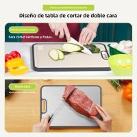 Placa De Corte Doble Lado Titanium Para Cocina Placa De Alimentos De Grado Titanium Puro Fácil De Limpiar Material De Trigo Y PP - details 4