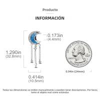 Colgante De Gato Luna Estrella En Plata Para Mujer Pendiente De Earphone Dangle Joyería De Moda DIY Regalo Bangle Bracelet Fit - details 134