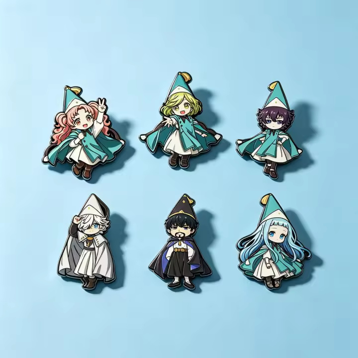6Pcs Pin De Enamel Con Sombrero De Bruja De Anime Broche Colección De Chibi Lindo Para Mochilas Estilo Japonés Material Metal - 1