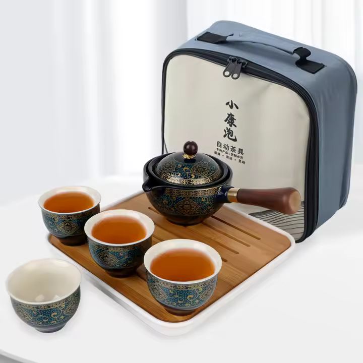 Tetera Y Infusor De Porcelana Con Rotación De 360 Grados Set De Té Chino Gongfu Forma Elegante De Cerámica Para Puer - 1
