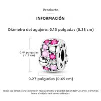 Encantos Originales 925 Platinados Para Mujer Con Zirconia Joyería Moda Para Pulseras Hechas De Cuentas De Moda - details 37