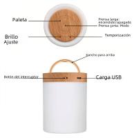 Lámpara De Noche LED Inteligente Recargable USB Con Control Táctil Y Cambio De Color RGB Para Decoración De Habitación De Niños Camping - details 4