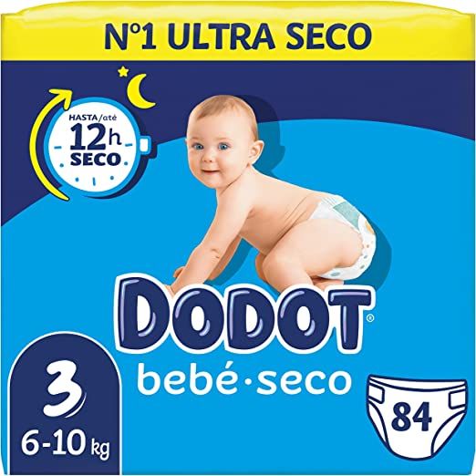 Dodot Bebé Seco Pack Semanal, Tallas 3,4,5,6. Pañales Bebé con Triple Sistema de Protección Antifugas, Nº 1 Ultra Seco, Triple Capa Absorbente, Piel de tu Bebé Seca hasta 12h.