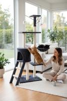Rascador para gatos con torre multiusos, casita, hamaca y juguetes – Color Gris o Beige Amarillento Marca Cottecota + Vara - details 2