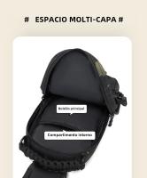 Bolsa De Hombro Táctica Para Camping Y Senderismo Para Hombres Bolsa De Pecho MOLLE Multifuncional De Nylon Impermeable Negro CP Y Caqui - details 6