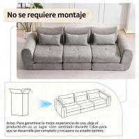 Sofá modular de pana, combinación libre sin herramientas, convertible en sofá cama de 3 plazas, no requiere montaje, ahorra espacio, ideal para salones y apartamentos pequeños - details 0