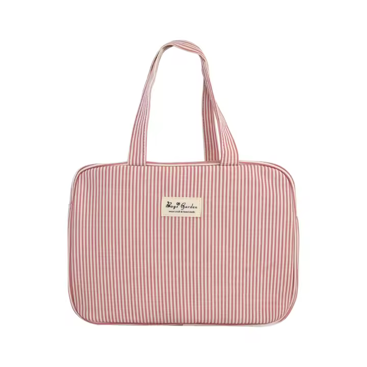 Bagsgarden- Bolso con Asas Rectangular de Algodón a Rayas - 1