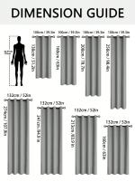 1pc Cortinas De Blackout Total 100% Con Grommets Para Sala De Estar Y Dormitorio Material De Poliéster Resistente Al Químico - details 2