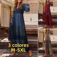 Vestido Largo Elegante Para Mujer ZANZEA Con Manga Larga Vintage Verano Vintage Mujer Vestido a Cuadros Bohemio Con Bolsillos Cuello V Ajuste Suave - details 1