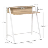 HOMCOM Escritorio Mesa de Ordenador 84x45x85 cm con Encimera de Madera y Patas de Metal Estilo Moderno para Oficina Estudio Dormitorio Carga 20 kg Roble - details 2