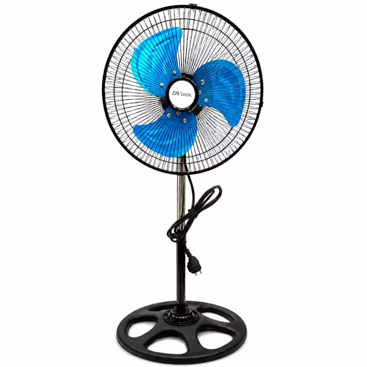 Ventilador de Pie DVTECH DV-26412 de 12 Pulgadas - Potencia 45W con 3 Velocidades, Oscilación Automática 120°, Altura Regulable y Rejilla de Seguridad - Ventilador Silencioso Clase Premium para Hogar y Oficina. - 1