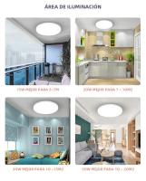 Lámpara De Techo Moderna LED Redonda Para Sala De Estar Dormitorio Cocina Balcón Corredor Iluminación 15/20/30/50W Blanco - details 17