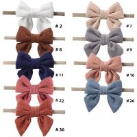9Pcs Lote Cinta De Corduroy Sólido Para Bebé Niños Y Niñas Accesorios De Cabello Elásticos Para Recién Nacidos Gorros De Topknot De Nylon - details 9