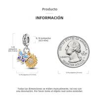 Encanto De Mariposa Plateado En Plata Con Circonia Bola Redonda Colgante Para Pulsera O Collar DIY Joyería De Moda Irregular - details 96