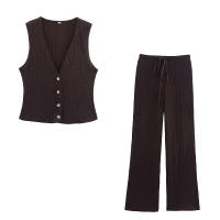 Willshela Conjunto De Moda Para Mujer 2 Piezas Top De Tangara Y Pantalones Vintage Con Cintura Alta Conjunto Chic De Verano - details 5