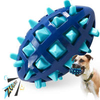 Juguete De Masticar Para Perros Grande Y Mediano Bola De Rugby De Goma Suave Resistente a Mordeduras Y Adecuado Para Juego De Sonidos - details 10