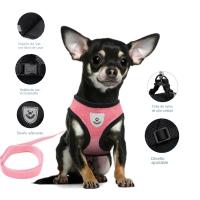 Harnés Ajustable Para Gatos Y Perros Pequeños Y Medianos De Malla Transpirable Con Correa Para Caminar Y Traction Reflectante - details 2