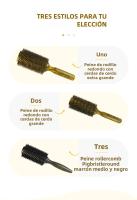 Cepillo De Pelo Redondo Profesional Con Cerdas De Jabalí Para Mujeres Y Hombres Accesorios De Peluquería Cepillo De Madera Para Estilizar El Cabello Y Masajear La Escalpelo - details 3