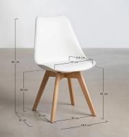 ORION91oficial® - Silla SIRIO Color Gris Claro Asiento Polipropileno y Patas Haya (81x48x54 cm) Estilo Escandinavo, Comedor, Hostelería, Oficina, Salón, Teletrabajo, Cocina - spaziOrion91 - details 0