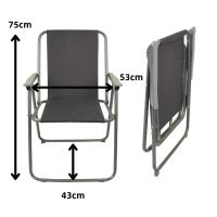 GREATOOL Silla de Playa Plegable con Reposabrazos, 75 x 53 x 43cm, Silla de Playa Plegable, Asiento Ideal para Playa, Jardín, Terraza - details 4