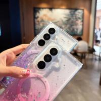 Funda De Teléfono Transparente Con Estrellas Y Brillo Magnética Para Samsung Galaxy Z Fold 8 Ultra Fold 8 7 6 5 Compatible Con Magsafe Para Carga Inalámbrica - details 2