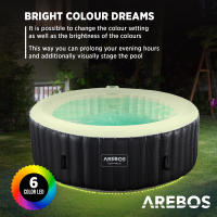 AREBOS Spa Hinchable de Hidromasaje Al Aire Libre Masaje Inflable Redondo con LED 208 Cm - Para Hasta 6 Personas - details 7