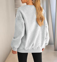 Sudadera De Color Sólido De Talla Grande Sudadera De Manga Larga Casual Cuello Redondo Sin Capucha Para Mujeres Ropa De Talla Grande - details 7