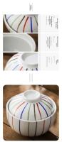 Cerámica Pequeña Olla De Sopa Japonesa Con Tapa Pintada a Mano 4 Pulgadas Tazón De Huevo Ecológico Y Resistente Al Calor - details 2