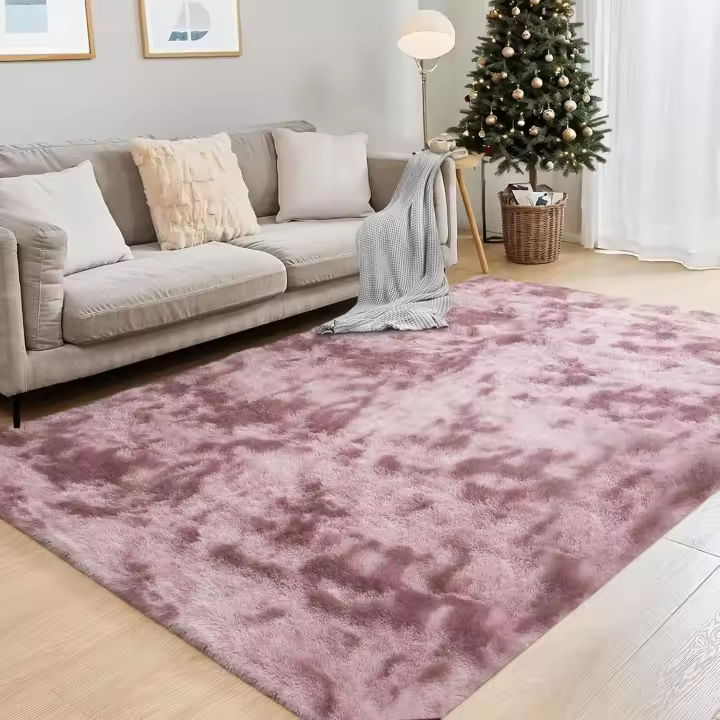 súper suave y peluda, para dormitorio, sala de estar, antideslizante,cómoda, grande, moderna(Rosa, 160 x 230 cm) - 1