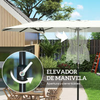 Outsunny Sombrilla Doble 4,6x2,6 m, Sombrilla Terraza Exterior con Manivela Manual, Protección UV50+, Funda Protectora, Resistente al Agua, Parasol para Jardín, Terraza, Patio - details 8