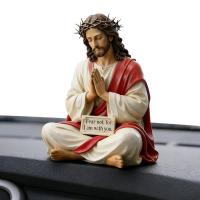 Figura De Resina De Jesús Inspiracional Escultura Religiosa Para Escritorio Compañero De Mesa Para Habitación Baño - details 7