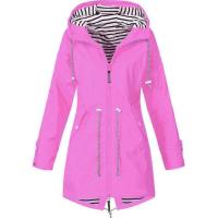 Chaqueta De Montañismo Para Mujer 2025 Impermeable Y Resistente Al Viento Con Capucha Y Cierre De Cremallera Larga Para Exterior - details 2