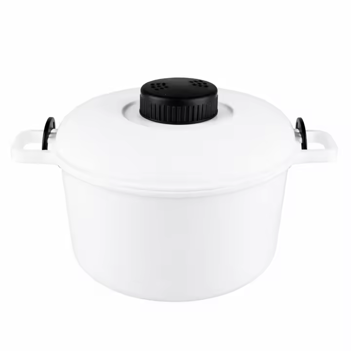 Olla para microondas de 2,8 L con válvula de vapor | Cocina al vapor saludable sin aceite | Recipiente para microondas con tapa | Ahorre tiempo y energía - 1