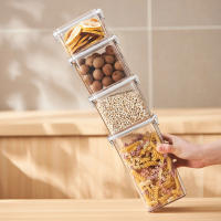 Contenedor De Alimentos Airtight Con Tapa Organizador De Armario Dispensador De Cereal Caja De Almacenamiento De Cocina Ecológico De Plástico PC Capacidad De 150ml - details 11