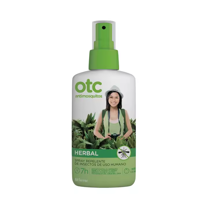 OTC Antimosquitos - Herbal Spray Repelente de Insectos - Eficaz contra el Mosquito Tigre y el Aedes Aegypti - Para Adultos y Niños Mayores de 3 Años - Protección 7 h - Envase de 100 ml - 1