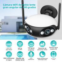 Cámara IP WIFI 4K 8MP Doble Lente Ángulo Amplio De 180° Visonera Nocturna CCTV Seguridad Exterior Protección Cámara De Vigilancia - details 1
