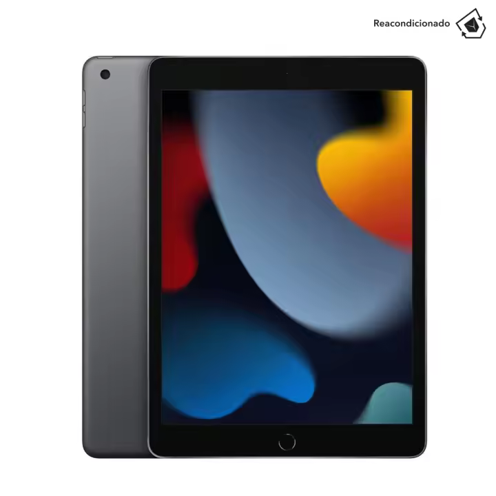 Apple iPad 9ª Generación 2021 Reacondicionado Space Gray, 3GB+64GB, 25,91 cm (10.2"), 2160 x 1620 píxeles, Chip A13 Bionic, Cámara frontal 12 MP | Garantía de 3 años - 1