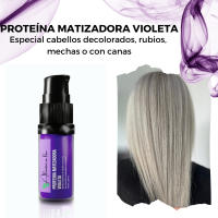 Proteina Matizadora de Mechas Violeta (30ml) Intensive. Aporta Proteínas a la Fibra Capilar y Nivela Tonos Naranja y Amarillo - Aluminalia - details 0