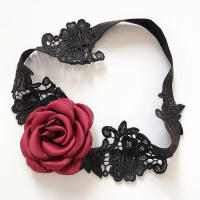 Anillo De Pierna De Encaje Con Flores Y Perlas Cinturón De Seda Para Boda Cosplay Moda Anillo De Medias Dos Piezas Polyester - details 4