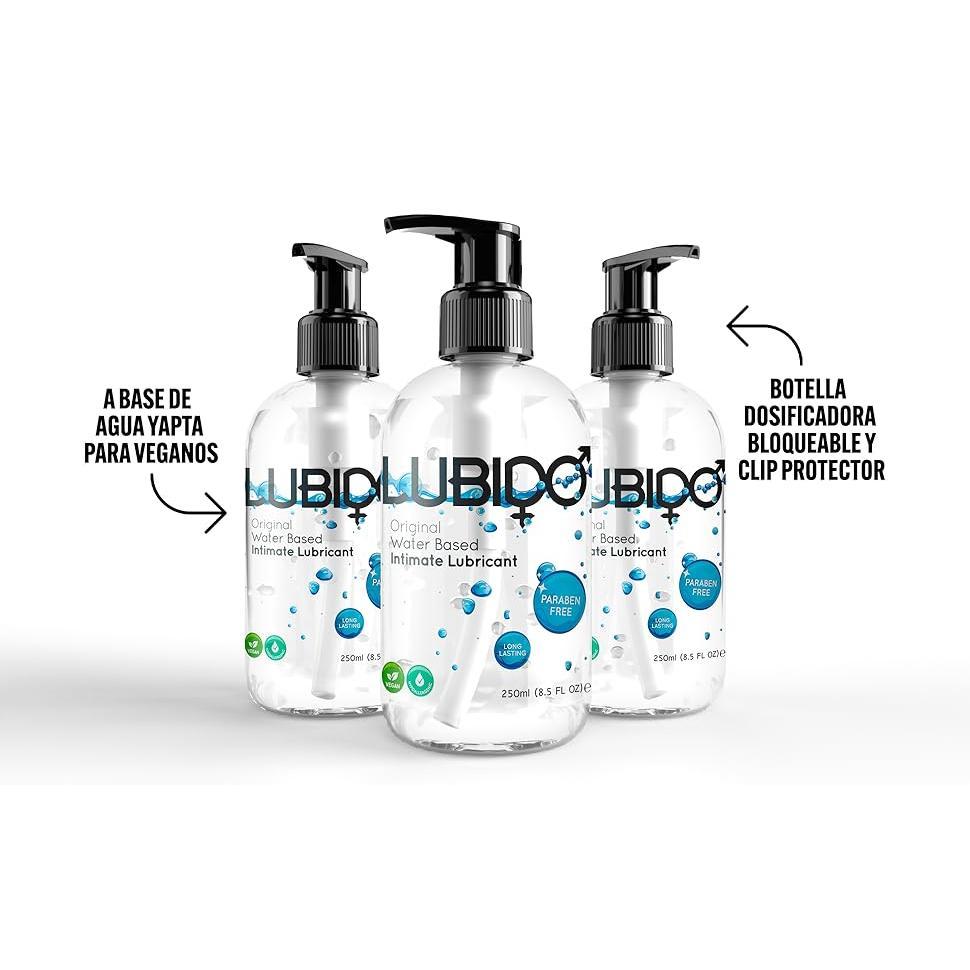 Lubido Original lubricante íntimo a base de agua libre de parabenos - 250ml (Paquete de 3 unidades)
