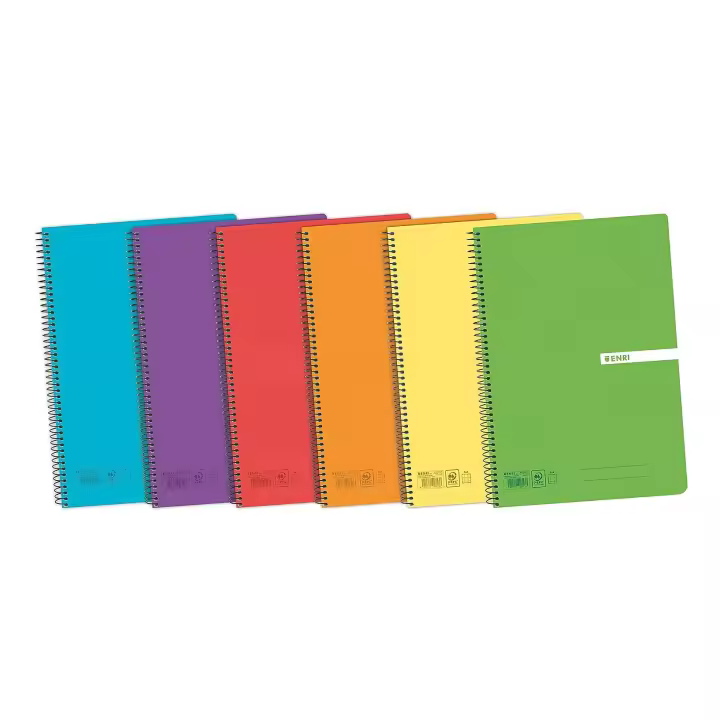A5 Libretas ENRI, Pequeña Enri, Pack 3/5 Libretas de Cuadriculadas, Cuadernos A5, Cuadrícula 4x4 Tapa Plástico, 80 Hojas. Pack 5 Libretas 90g de gramajes, Colores Aleatorios - 1