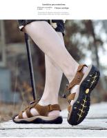 Zapatillas De Playa Para Hombre Cuero Antideslizante Casual Aumento De Altura Cómodas Zapatillas Deportivas Hombre Sandalias De Verano - details 5