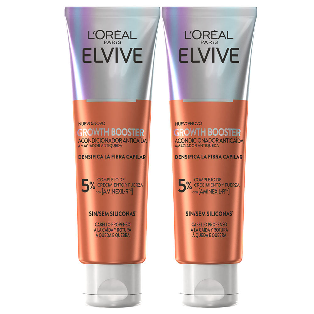 L'Oréal Paris | Rutina Elvive Growth Booster Champú, acondicionador o sérum Anticaída 200ml Sin Sulfatos* (*sin tensioactivos sulfatados)