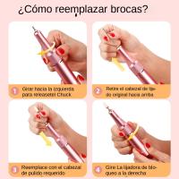 Máquina De Uñas Recargable 45000Rpm Electrica Portátil Para Archivar Y Pulir Uñas De Gel Ideal Para Manicura En Casa Y Salón - details 9